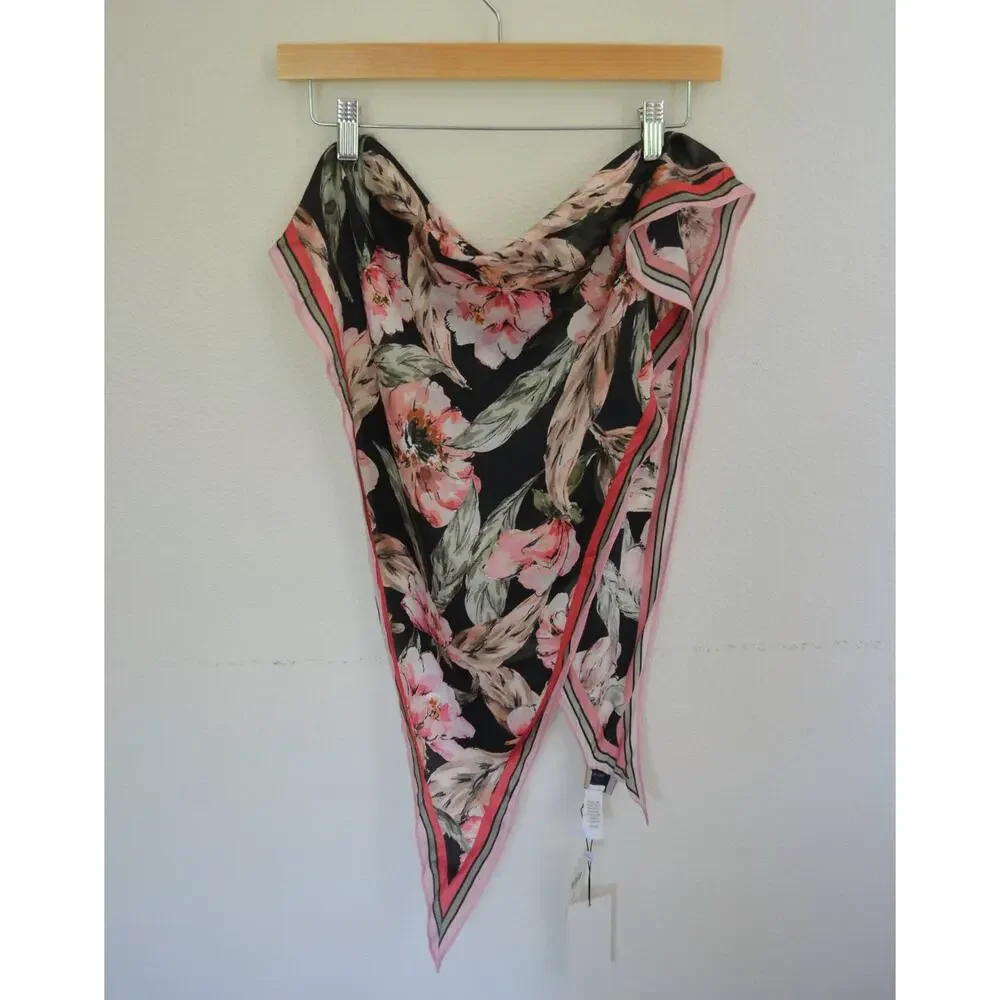 Anthropologie x Katchel Floral Neck Hair Scarf Silk Blend